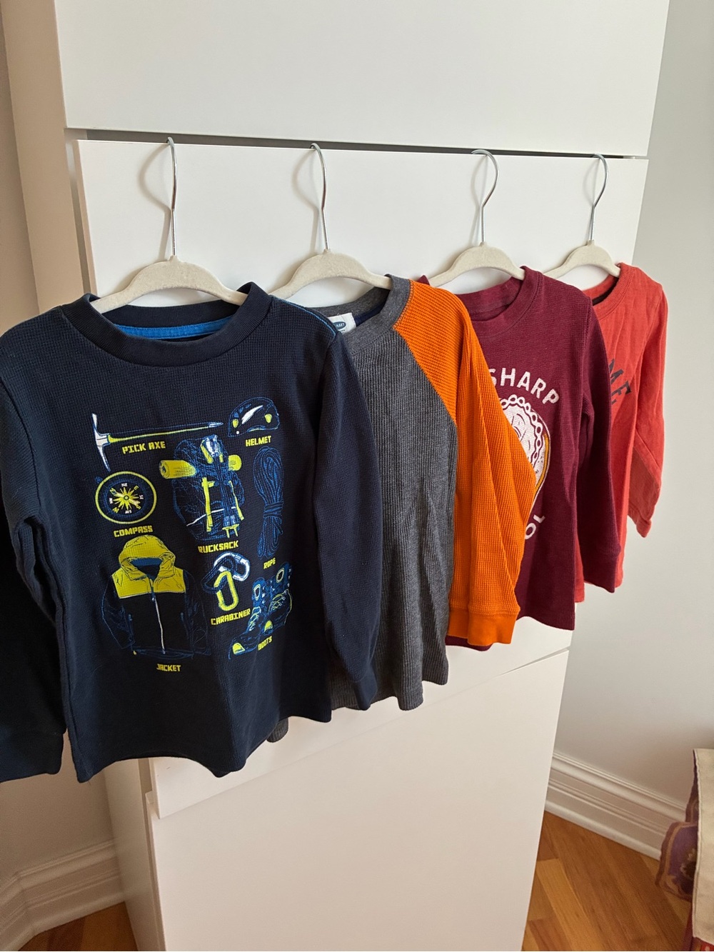 4T Long-Sleeve Bundle - Waffle Shirts, Rock Climbing, Dinosaurs